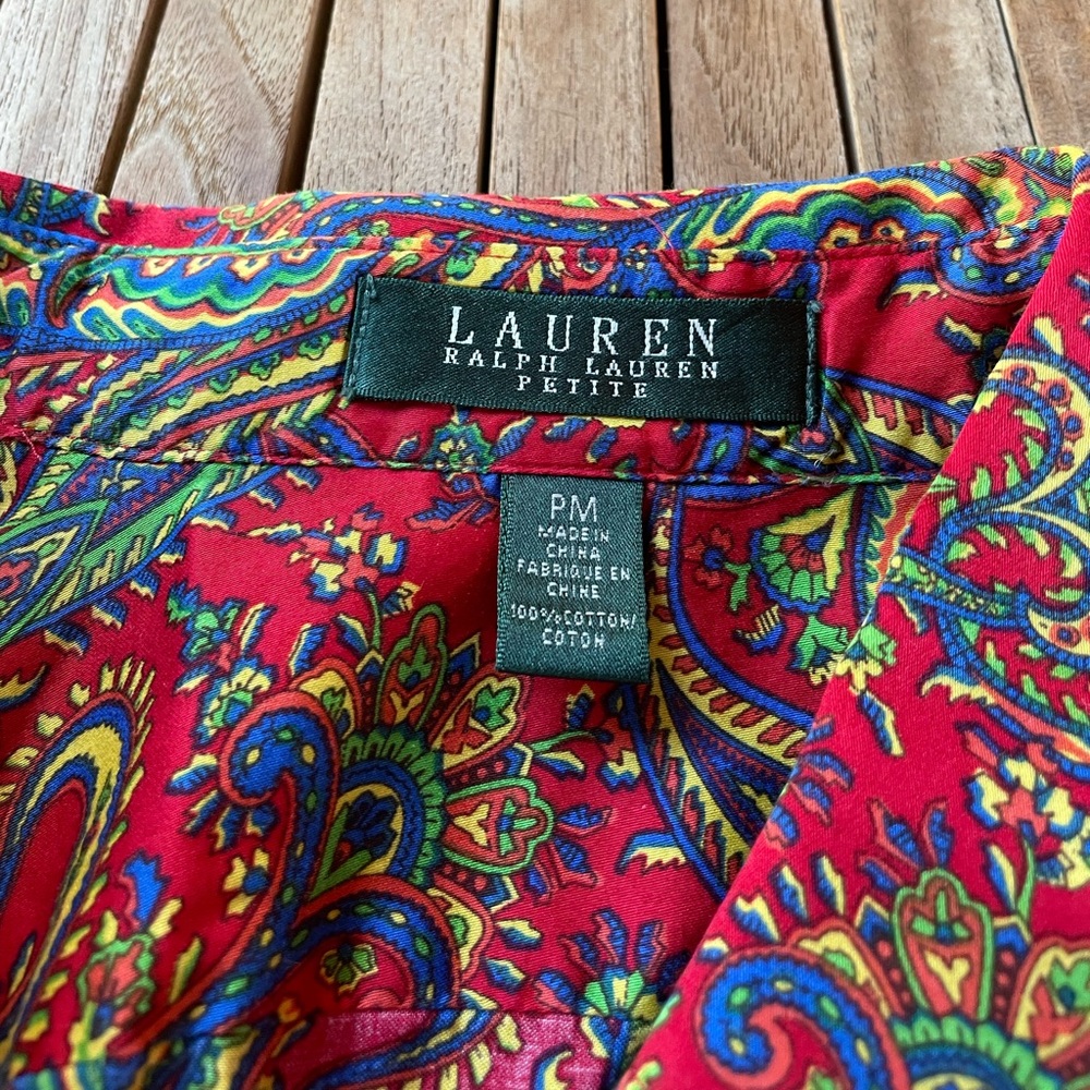 Ralph Lauren Red Patterned Button Down Shirt - image 2